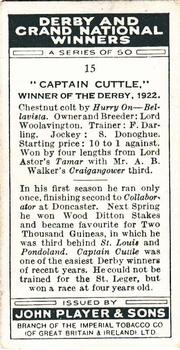 1933 Player's Derby and Grand National Winners #15 Captain Cuttle Back